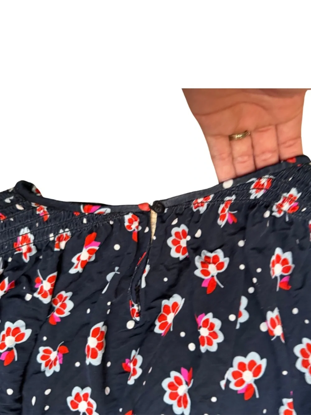 Kate Spade Seaside Blooms Floral Smocked-Waist Dress – XL